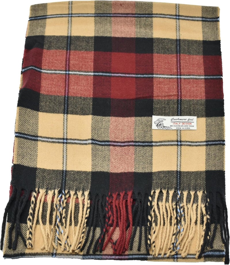 Glory Max Classic Plaid Striped Luxurious Checked Pattern Winter Scarf For Men Women Soft Cashmere Feel 72"x12" - Image 3